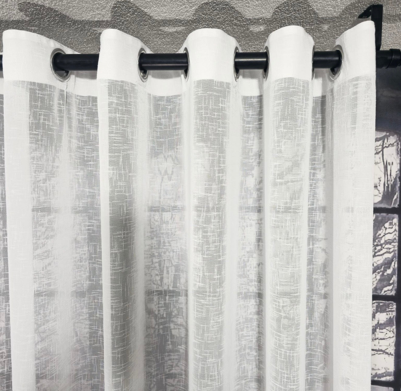 Wave Vorhang „Linea“ – Struktur Halbtransparent in Reinweiß