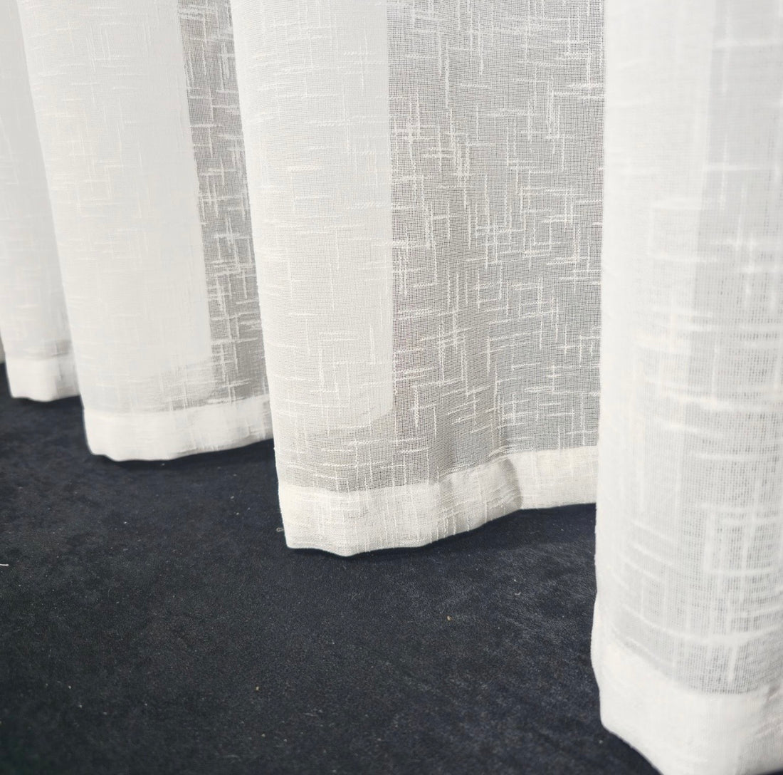 Wave Vorhang „Linea“ – Struktur Halbtransparent in Reinweiß