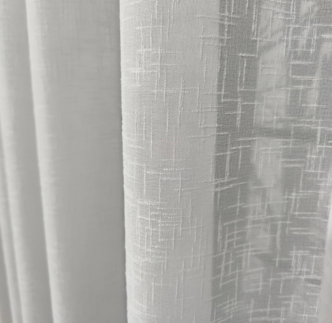 Wave Vorhang „Linea“ – Struktur Halbtransparent in Reinweiß