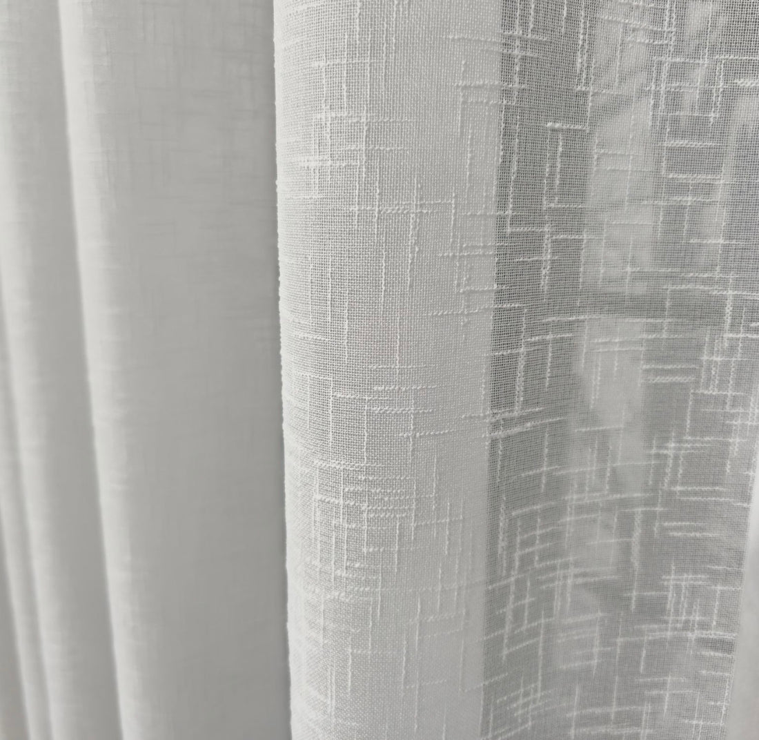 Wave Vorhang „Linea“ – Struktur Halbtransparent in Reinweiß