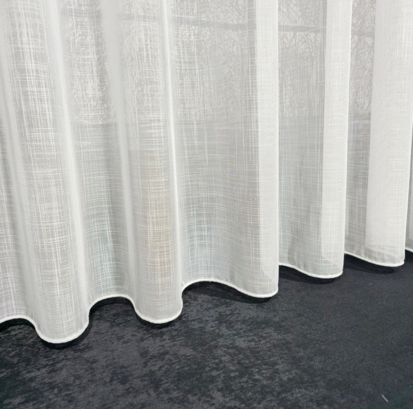 Wave Vorhang „Grida“ – Struktur Halbtransparent in Reinweiß