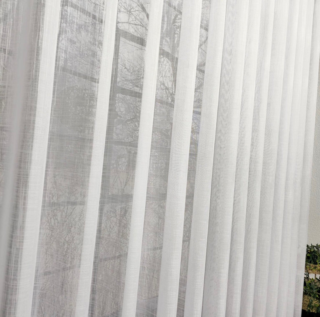 Wave Vorhang „Grida“ – Struktur Halbtransparent in Reinweiß