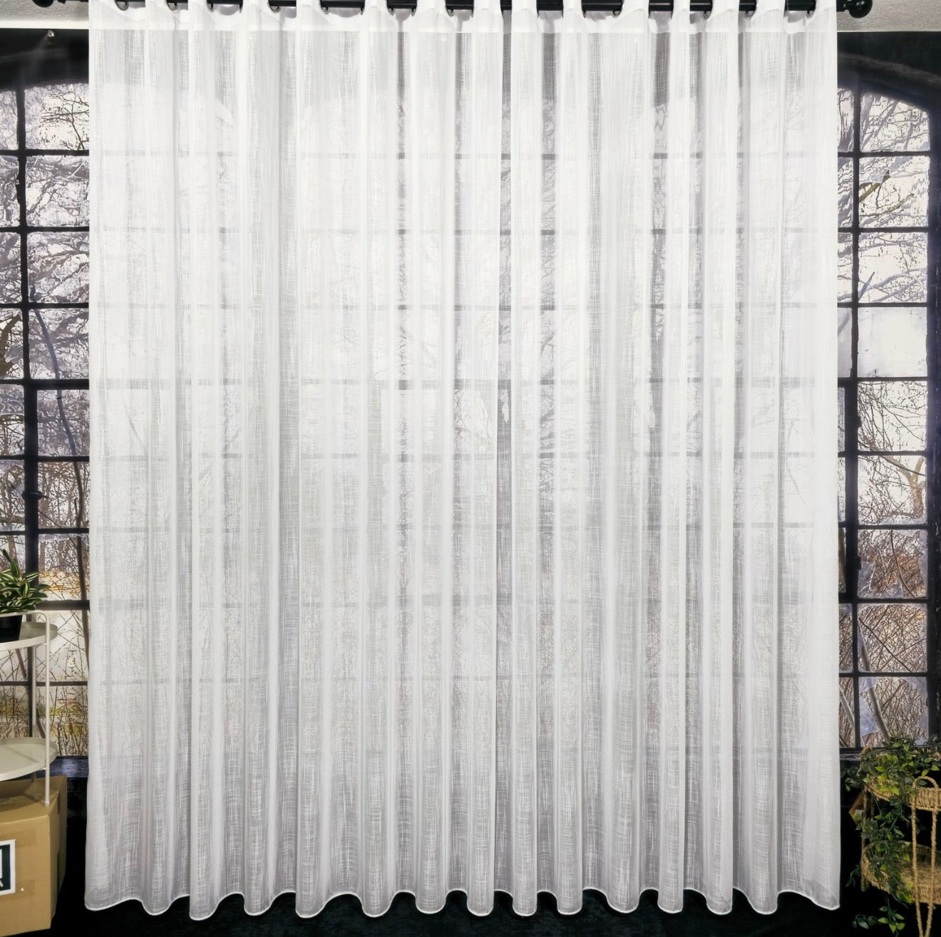Wave Vorhang „Grida“ – Struktur Halbtransparent in Reinweiß