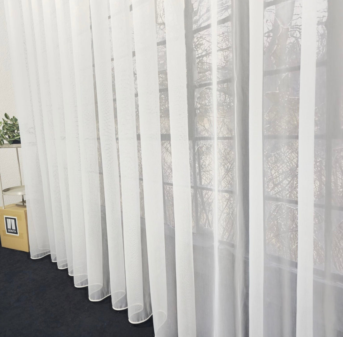 Wave Vorhang „Lumière“ – Halbtransparent in Reinweiß