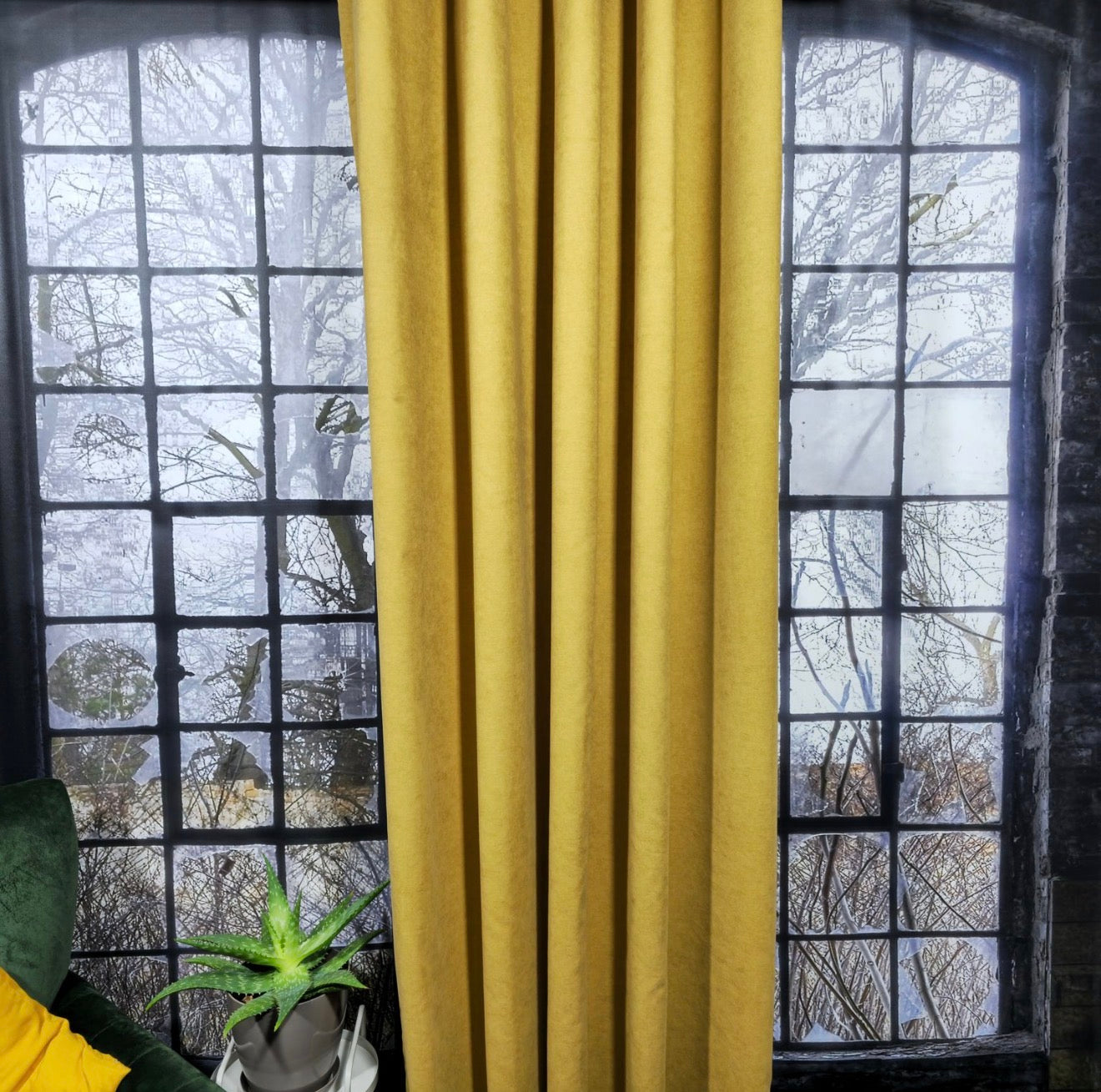 Wave Vorhang „Solea“ – Blickdicht in Senfgelb