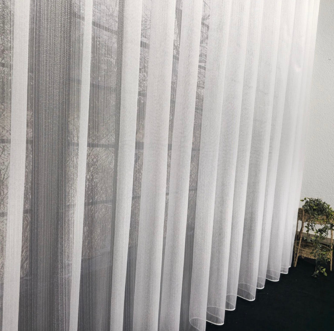 Wave Vorhang „Velora“ – Feinstruktur Halbtransparent in Reinweiß